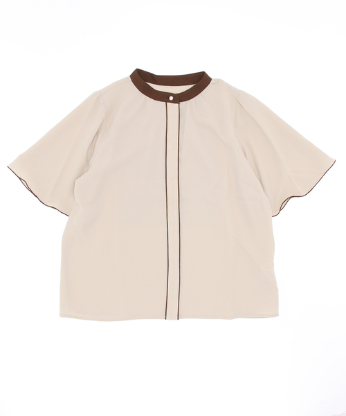 Te chichi TERRASSE（テチチテラス）の「バイカラーブラウス（シャツ/ブラウス・レディース・ベージュ/オフホワイト/サックスブルー・ﾌﾘ-）」の2枚目の写真