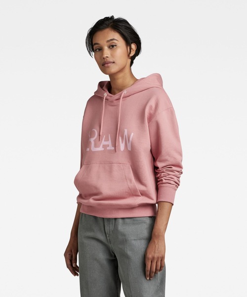G-STAR(ジースター)の「RAW GRAPHIC HOODED SWEATER/グラフィック/ロゴパーカー/(パーカー・レディース・ダークブラック/ピンク・MEDIUM/SMALL/LARGE/X-SMALL)」の8枚目の写真