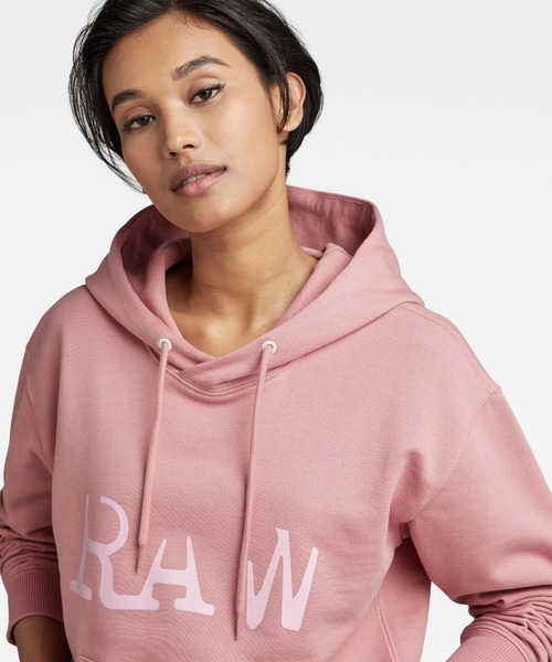 G-STAR(ジースター)の「RAW GRAPHIC HOODED SWEATER/グラフィック/ロゴパーカー/(パーカー・レディース・ダークブラック/ピンク・MEDIUM/SMALL/LARGE/X-SMALL)」の10枚目の写真