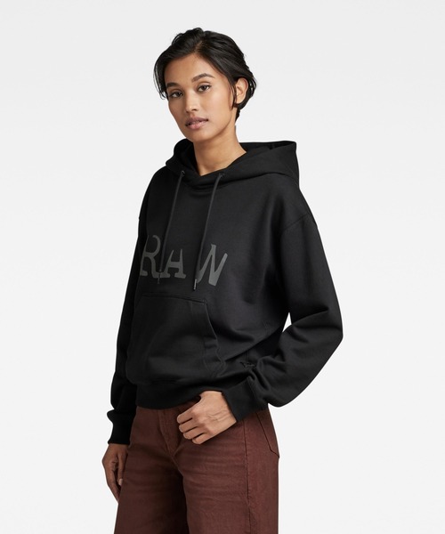 G-STAR(ジースター)の「RAW GRAPHIC HOODED SWEATER/グラフィック/ロゴパーカー/(パーカー・レディース・ダークブラック/ピンク・MEDIUM/SMALL/LARGE/X-SMALL)」の3枚目の写真