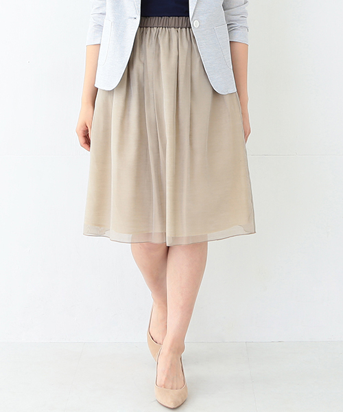 Demi-Luxe BEAMS（デミルクス ビームス）の「Demi-Luxe BEAMS / オーガンジー スカート（スカート・レディース・グレー/ベージュ/イエロー・ONE SIZE）」の3枚目の写真