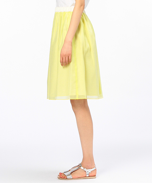 Demi-Luxe BEAMS（デミルクス ビームス）の「Demi-Luxe BEAMS / オーガンジー スカート（スカート・レディース・グレー/ベージュ/イエロー・ONE SIZE）」の5枚目の写真