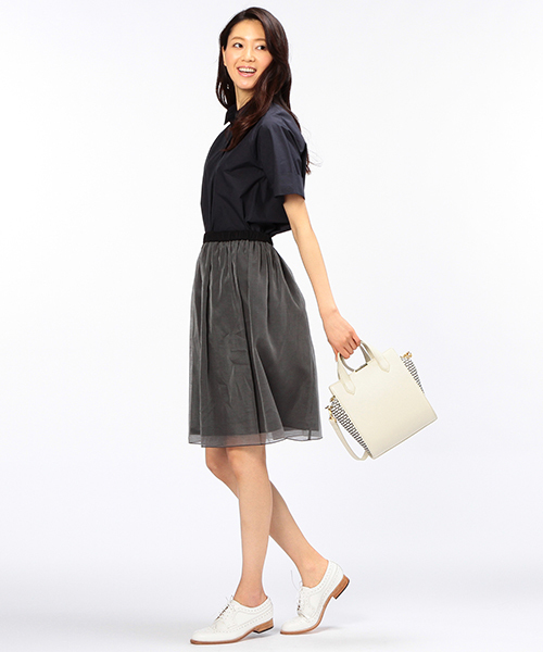 Demi-Luxe BEAMS（デミルクス ビームス）の「Demi-Luxe BEAMS / オーガンジー スカート（スカート・レディース・グレー/ベージュ/イエロー・ONE SIZE）」の10枚目の写真