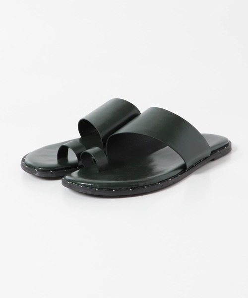 SENSE OF PLACE by URBAN RESEARCH（センスオブプレイスバイアーバンリサーチ）の「フェイクレザースタッズトングサンダル（サンダル・メンズ・ブラック/グリーン・LARGE/MEDIUM）」の9枚目の写真