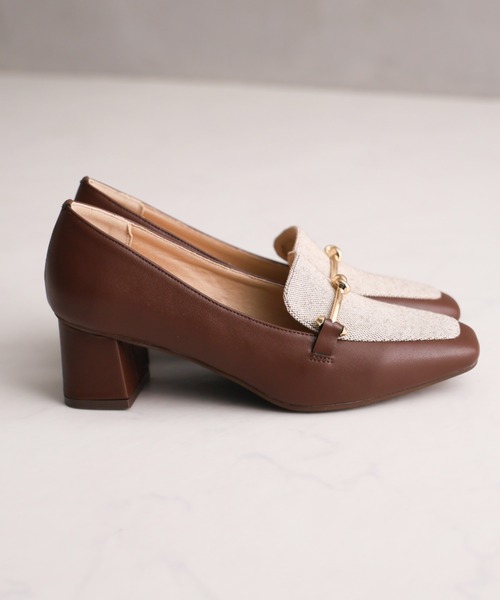 VIVIAN(ヴィヴィアン)の「スクエアトゥビット付きローファーパンプス(パンプス・レディース・ブラック/ブラウン/グレー系その他7/アイボリー/グリーン/グレー/ライトグレー/ブラック系その他/ワンウォッシュ/ブラウン系カモフラージュ・LL/S/M/L/SS/XL)」の10枚目の写真