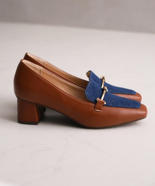 VIVIAN(ヴィヴィアン)の「スクエアトゥビット付きローファーパンプス(パンプス・レディース・ブラック/ブラウン/グレー系その他7/アイボリー/グリーン/グレー/ライトグレー/ブラック系その他/ワンウォッシュ/ブラウン系カモフラージュ・LL/S/M/L/SS/XL)」の9枚目の写真