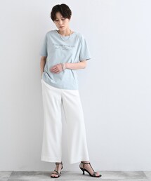 INDIVI | 【洗える】メッセージロゴ リラックスTシャツ(Tシャツ/カットソー)