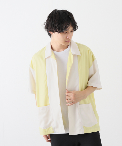 JOURNAL STANDARD(ジャーナルスタンダード)の「オープンカラー クレイジー 半袖シャツ(シャツ/ブラウス・メンズ・グレー系その他/アイボリー/シャーベット/イエロー・MEDIUM/LARGE)」の3枚目の写真
