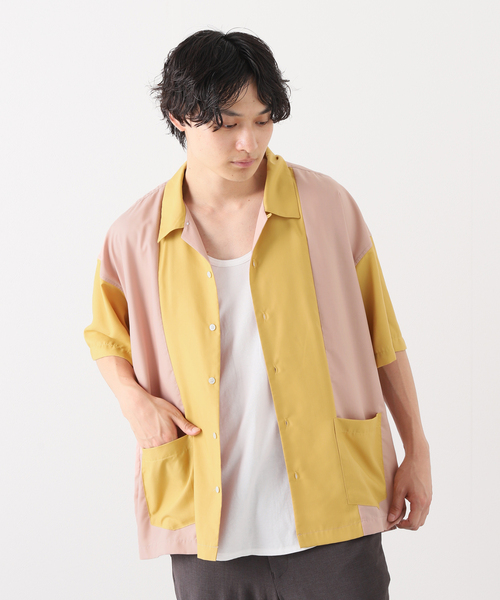 JOURNAL STANDARD(ジャーナルスタンダード)の「オープンカラー クレイジー 半袖シャツ(シャツ/ブラウス・メンズ・グレー系その他/アイボリー/シャーベット/イエロー・MEDIUM/LARGE)」の4枚目の写真