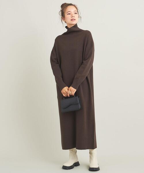BEAUTY&YOUTH UNITED ARROWS（ビューティーアンドユースユナイテッドアローズ）の「ミラノリブ タートルネックニットワンピース -ウォッシャブル-（ワンピース・レディース・ブラック/ダークブラウン/オレンジ/ベージュ・S/M）」の15枚目の写真