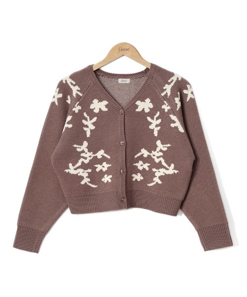 flower（フラワー）の「クラシカルフラワリーニット（カーディガン/ボレロ・レディース・ブラウン/グリーン・FREE）」の7枚目の写真