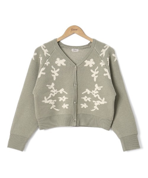 flower（フラワー）の「クラシカルフラワリーニット（カーディガン/ボレロ・レディース・ブラウン/グリーン・FREE）」の8枚目の写真