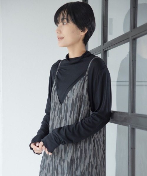 LEPSIM（レプシィム）の「プリントパターンキャミワンピース　123417（ワンピース・レディース・ブラック/ブラウン・FREE）」の5枚目の写真