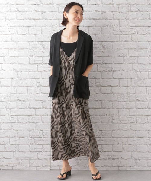 LEPSIM（レプシィム）の「プリントパターンキャミワンピース　123417（ワンピース・レディース・ブラック/ブラウン・FREE）」の8枚目の写真