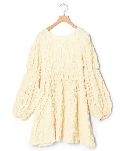 w closet(ダブルクローゼット)の「シャーリングパプスリーブチュニック(チュニック・レディース・ブラック/アイボリー/ラベンダー・FREE)」の22枚目の写真