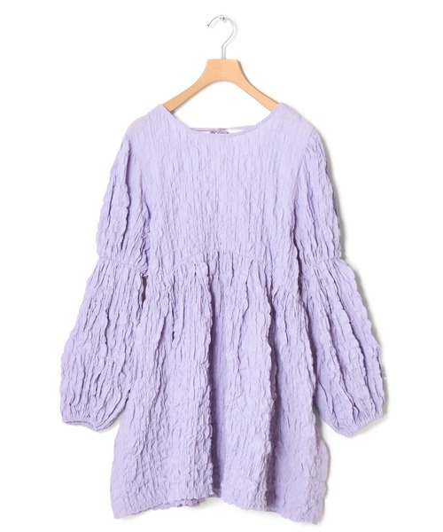 w closet(ダブルクローゼット)の「シャーリングパプスリーブチュニック(チュニック・レディース・ブラック/アイボリー/ラベンダー・FREE)」の6枚目の写真