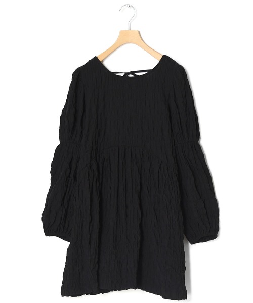 w closet(ダブルクローゼット)の「シャーリングパプスリーブチュニック(チュニック・レディース・ブラック/アイボリー/ラベンダー・FREE)」の14枚目の写真