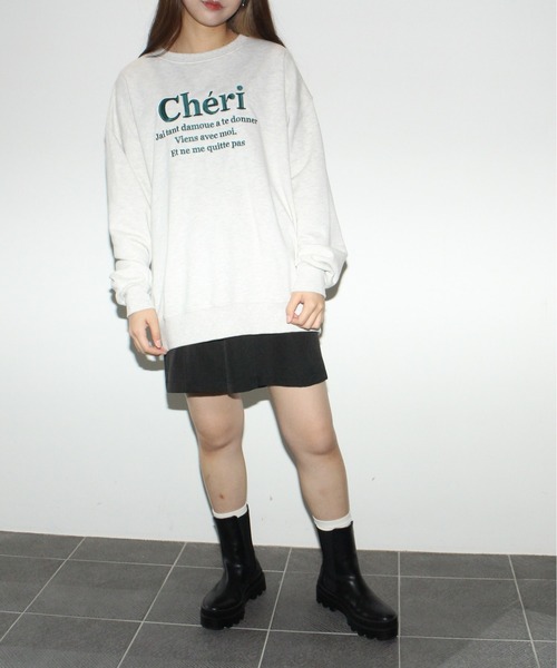 one way（ワンウェイ）の「cheri刺繍ロゴスウェット（スウェット・レディース・ライトベージュ/ブラック/ホワイト/ライトグレー・FREE）」の16枚目の写真