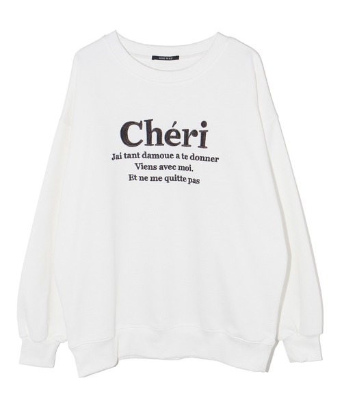 one way（ワンウェイ）の「cheri刺繍ロゴスウェット（スウェット・レディース・ライトベージュ/ブラック/ホワイト/ライトグレー・FREE）」の22枚目の写真