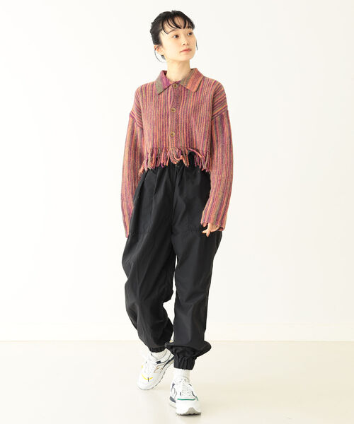 BEAMS BOY（ビームスボーイ）の「BEAMS BOY / カスリ フリンジ カーディガン（カーディガン/ボレロ・レディース・グリーン/クリーム/バイオレット・ONE SIZE）」の19枚目の写真