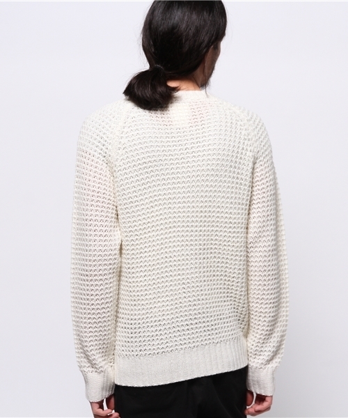OUTLET（アウトレット）の「【WHO'S WHO gallery】GGワッフルラグランニット（ニット/セーター・メンズ・ブラック/グレー/アイボリー/ネイビー/グリーン/ブルー・MEDIUM/LARGE）」の9枚目の写真