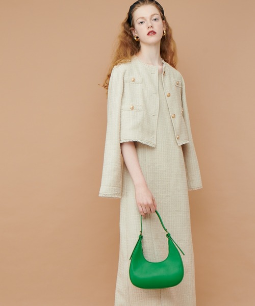 natural couture(ナチュラルクチュール)の「2022AWアイテム/丸みのあるシルエットがかわいい ワンハンドルハーフラウンドバッグ(ショルダーバッグ・レディース・ベージュ/ピンク/ブラック/グリーン・FREE)」の7枚目の写真