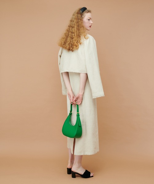 natural couture(ナチュラルクチュール)の「2022AWアイテム/丸みのあるシルエットがかわいい ワンハンドルハーフラウンドバッグ(ショルダーバッグ・レディース・ベージュ/ピンク/ブラック/グリーン・FREE)」の9枚目の写真