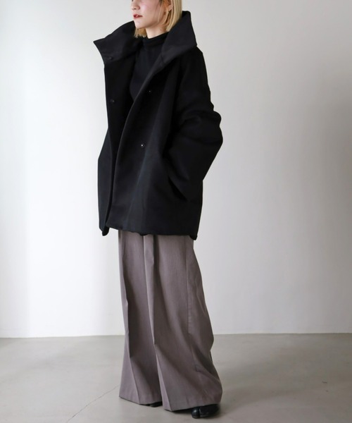 UNFIELD（アンフィールド）の「【UNFIELD】ハイネックショートコート（その他アウター・レディース・アイボリー/ブラック・FREE）」の13枚目の写真