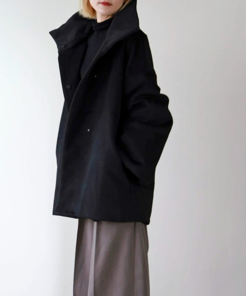 UNFIELD（アンフィールド）の「【UNFIELD】ハイネックショートコート（その他アウター・レディース・アイボリー/ブラック・FREE）」の10枚目の写真