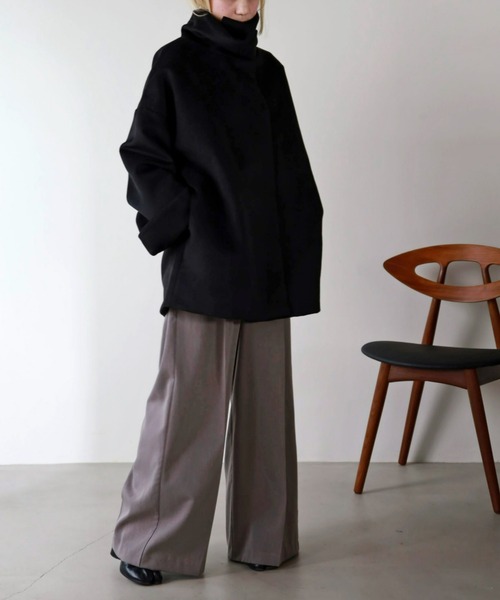 UNFIELD（アンフィールド）の「【UNFIELD】ハイネックショートコート（その他アウター・レディース・アイボリー/ブラック・FREE）」の17枚目の写真