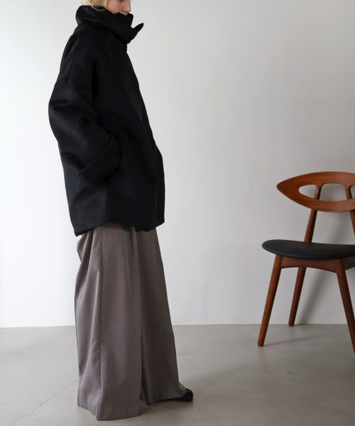 UNFIELD（アンフィールド）の「【UNFIELD】ハイネックショートコート（その他アウター・レディース・アイボリー/ブラック・FREE）」の14枚目の写真