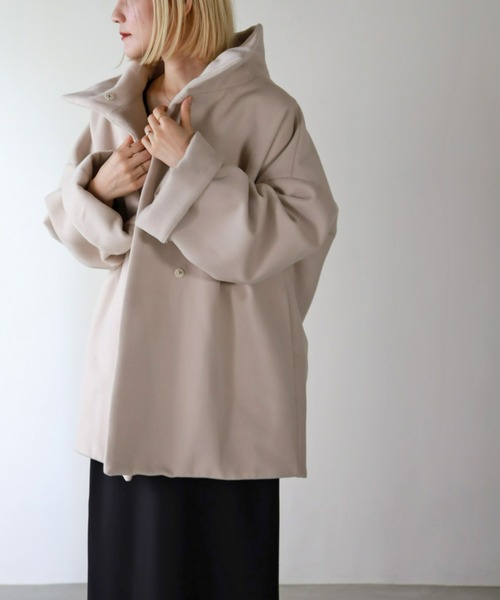 UNFIELD（アンフィールド）の「【UNFIELD】ハイネックショートコート（その他アウター・レディース・アイボリー/ブラック・FREE）」の18枚目の写真