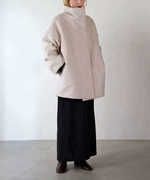 UNFIELD（アンフィールド）の「【UNFIELD】ハイネックショートコート（その他アウター・レディース・アイボリー/ブラック・FREE）」の12枚目の写真