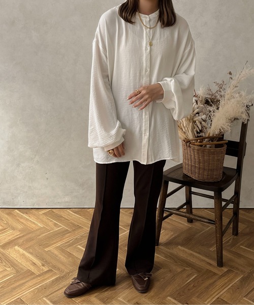 apres jour clair（アプレジュールクレア）の「【apres jour clair】袖ボリュームバンドカラーシャツ【ZOZOTOWN限定アイテム】（シャツ/ブラウス・レディース・アイボリー/ブラウン系その他/オフホワイト/ベージュ・フリー/X-LARGE）」の18枚目の写真