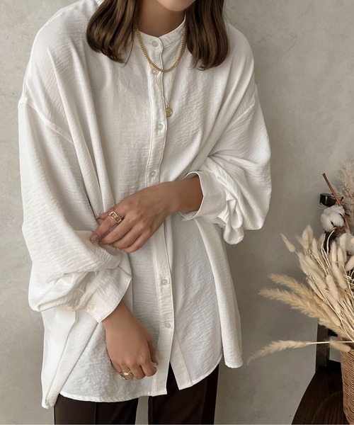 apres jour clair（アプレジュールクレア）の「【apres jour clair】袖ボリュームバンドカラーシャツ【ZOZOTOWN限定アイテム】（シャツ/ブラウス・レディース・アイボリー/ブラウン系その他/オフホワイト/ベージュ・フリー/X-LARGE）」の15枚目の写真