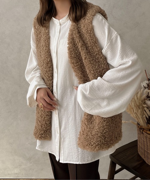 apres jour clair（アプレジュールクレア）の「【apres jour clair】袖ボリュームバンドカラーシャツ【ZOZOTOWN限定アイテム】（シャツ/ブラウス・レディース・アイボリー/ブラウン系その他/オフホワイト/ベージュ・フリー/X-LARGE）」の16枚目の写真