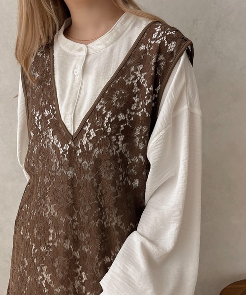 apres jour clair（アプレジュールクレア）の「【apres jour clair】袖ボリュームバンドカラーシャツ【ZOZOTOWN限定アイテム】（シャツ/ブラウス・レディース・アイボリー/ブラウン系その他/オフホワイト/ベージュ・フリー/X-LARGE）」の12枚目の写真