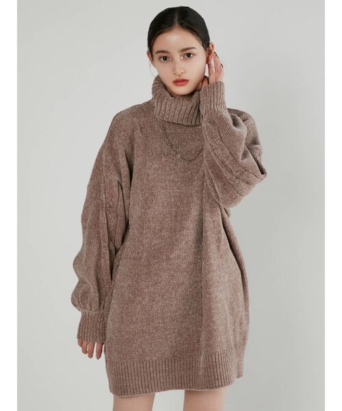 MURUA（ムルーア）の「モールオーバーニットワンピース（ワンピース・レディース・ブラック/カーキ/モカ・FREE）」の17枚目の写真