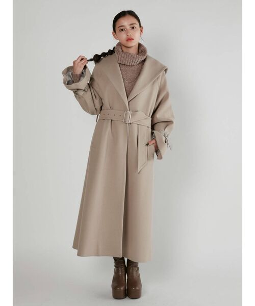 MURUA（ムルーア）の「モールオーバーニットワンピース（ワンピース・レディース・ブラック/カーキ/モカ・FREE）」の4枚目の写真