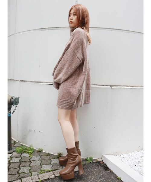 MURUA（ムルーア）の「モールオーバーニットワンピース（ワンピース・レディース・ブラック/カーキ/モカ・FREE）」の14枚目の写真