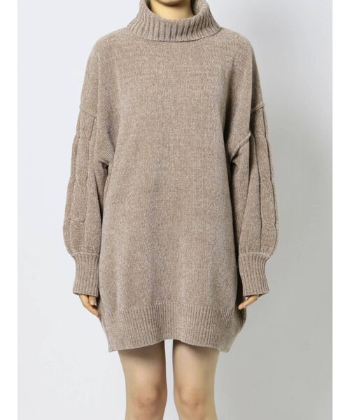 MURUA（ムルーア）の「モールオーバーニットワンピース（ワンピース・レディース・ブラック/カーキ/モカ・FREE）」の8枚目の写真