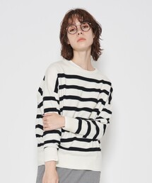 【WOMEN】オーバーサイズクルーネック ニット
