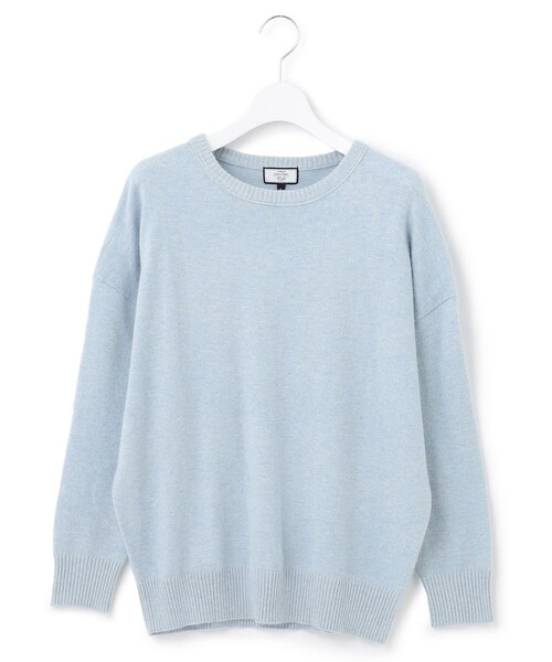 J.PRESS YORK STREET(ジェイプレスヨークストリート)の「【WOMEN】オーバーサイズクルーネック ニット(ニット/セーター・レディース・ブラック系1/ライトグレー系/ベージュ系/サックスブルー系/ピンク系・F)」の4枚目の写真