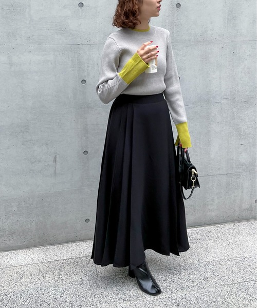 feepur（フェピュール）の「【ハンドウォッシャブル】バイカラースリットリブニット（ニット/セーター・レディース・グレー/オフホワイト/ブラック/チャコールグレー・MEDIUM）」の21枚目の写真