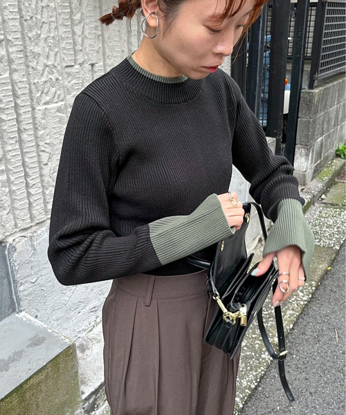 feepur（フェピュール）の「【ハンドウォッシャブル】バイカラースリットリブニット（ニット/セーター・レディース・グレー/オフホワイト/ブラック/チャコールグレー・MEDIUM）」の20枚目の写真