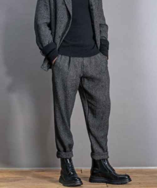 TRANSIT（トランジット）の「TRANSIT/トランジット/ヘリンボーンパンツ（その他パンツ・メンズ・グレー・S/M）」の5枚目の写真