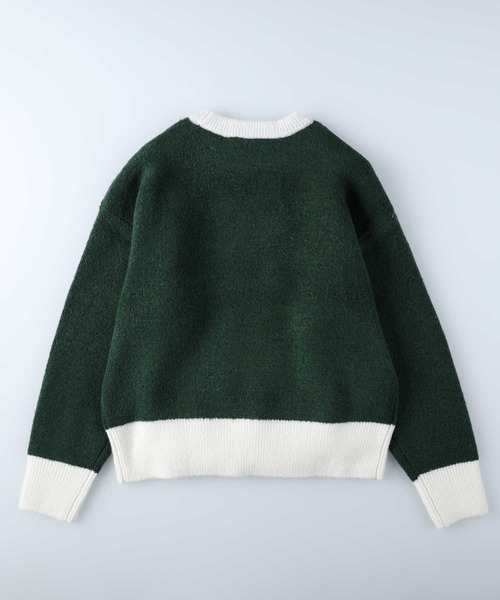 HONEYSUCKLE ROSE（ハニーサックルローズ）の「【HONEYSUCKLE ROSE】ロゴニットプルオーバー（ニット/セーター・レディース・パープル/オフホワイト/グリーン・L/M）」の5枚目の写真