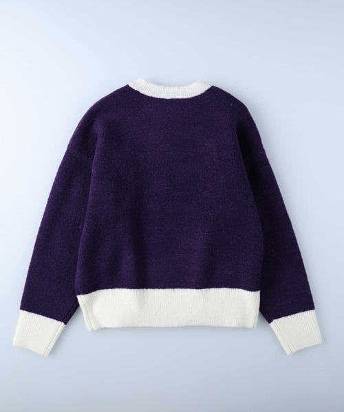 HONEYSUCKLE ROSE（ハニーサックルローズ）の「【HONEYSUCKLE ROSE】ロゴニットプルオーバー（ニット/セーター・レディース・パープル/オフホワイト/グリーン・L/M）」の6枚目の写真