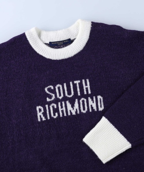 HONEYSUCKLE ROSE（ハニーサックルローズ）の「【HONEYSUCKLE ROSE】ロゴニットプルオーバー（ニット/セーター・レディース・パープル/オフホワイト/グリーン・L/M）」の7枚目の写真