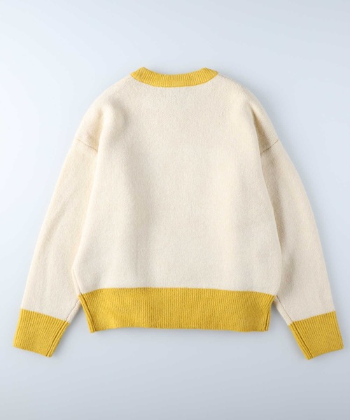 HONEYSUCKLE ROSE（ハニーサックルローズ）の「【HONEYSUCKLE ROSE】ロゴニットプルオーバー（ニット/セーター・レディース・パープル/オフホワイト/グリーン・L/M）」の8枚目の写真